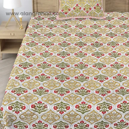 Handloom Block Print Cotton Bedsheet