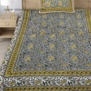 Handloom Block Print Cotton Bedsheet