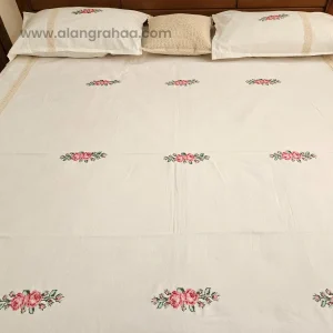 Machine Embroidery King size Bedsheet